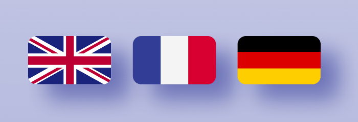 United Kingdom, France and Germany flags