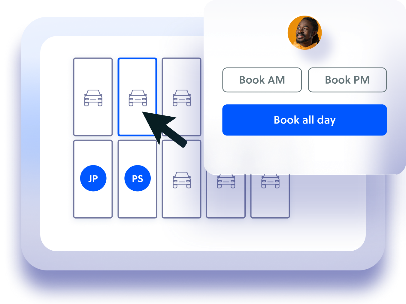 Car park booking map