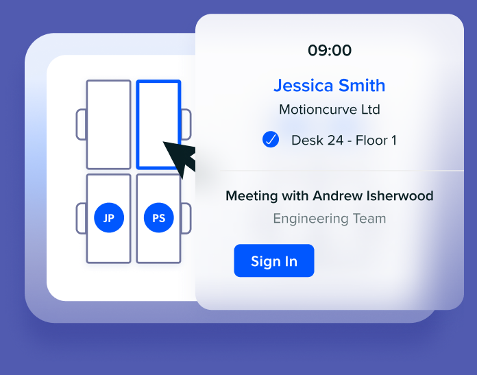 Reserving a visitor space in two clicks